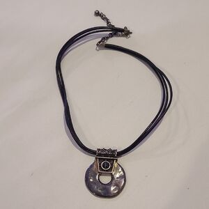 Black and Silver Pendant Necklace
